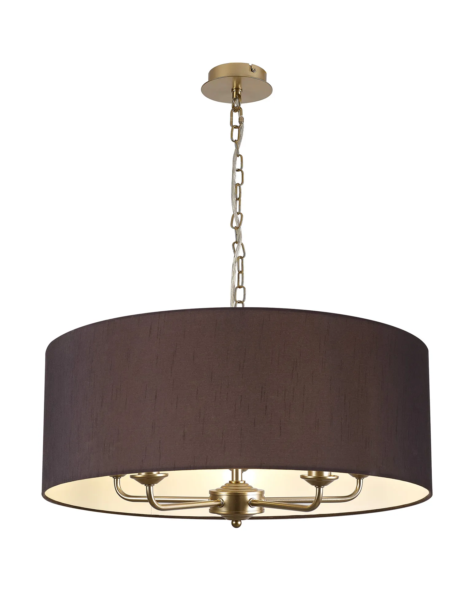 DK0978  Banyan 60cm 5 Light Pendant Champagne Gold; Black